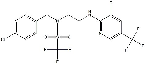 N-(4-chlorobenzyl)-N-(2-{[3-chloro-5-(trifluoromethyl)-2-pyridinyl]amino}ethyl)trifluoromethanesulfonamide Struktur