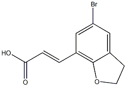 (E)-3-(5-bromo-2,3-dihydrobenzofuran-7-yl)acrylic acid Struktur