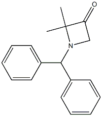 1-benzhydryl-2,2-dimethylazetidin-3-one Struktur