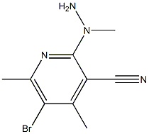 2-(1-methylhydrazinyl)-5-bromo-4,6-dimethylpyridine-3-carbonitrile Structure