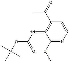 tert-butyl 4-acetyl-2-methoxypyridin-3-ylcarbamate Struktur