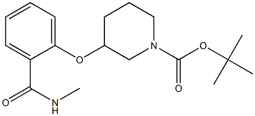tert-butyl 3-(2-(methylcarbamoyl)phenoxy) piperidine-1-carboxylate Structure