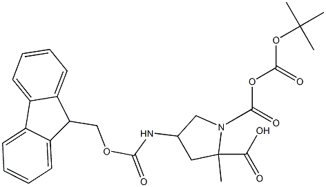 1-N-BOC-(4-FMOC-AMINO)-脯氨酸甲酯,,结构式
