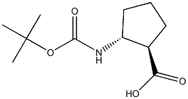 Trans(+/-) 2-(Tert-Butoxycarbonylamino)Cyclopentane Carboxylic Acid,,结构式