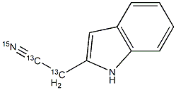 Indole-2-acetonitrile-13C2, 15N Structure