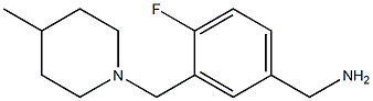 {4-fluoro-3-[(4-methylpiperidin-1-yl)methyl]phenyl}methanamine Struktur