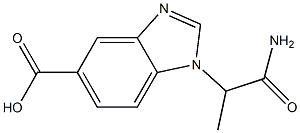 1-(1-carbamoylethyl)-1H-1,3-benzodiazole-5-carboxylic acid,,结构式