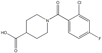 1-(2-chloro-4-fluorobenzoyl)piperidine-4-carboxylic acid Struktur