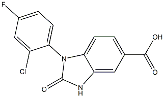 1-(2-chloro-4-fluorophenyl)-2-oxo-2,3-dihydro-1H-1,3-benzodiazole-5-carboxylic acid 结构式