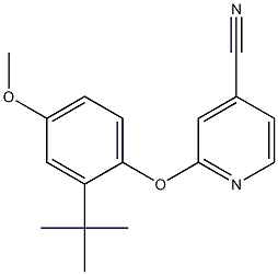 2-(2-tert-butyl-4-methoxyphenoxy)pyridine-4-carbonitrile Struktur