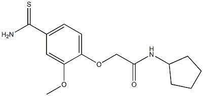 2-(4-carbamothioyl-2-methoxyphenoxy)-N-cyclopentylacetamide 化学構造式