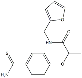 2-(4-carbamothioylphenoxy)-N-(furan-2-ylmethyl)propanamide Struktur