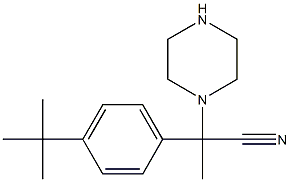 2-(4-tert-butylphenyl)-2-(piperazin-1-yl)propanenitrile Structure