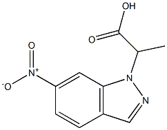 2-(6-nitro-1H-indazol-1-yl)propanoic acid,,结构式