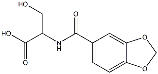 2-[(1,3-benzodioxol-5-ylcarbonyl)amino]-3-hydroxypropanoic acid Structure