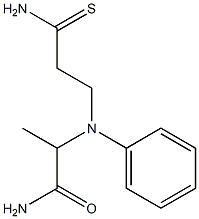 2-[(2-carbamothioylethyl)(phenyl)amino]propanamide Struktur