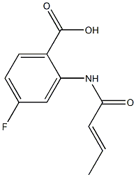 2-[(2E)-but-2-enoylamino]-4-fluorobenzoic acid Struktur