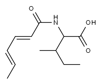 2-[(2E,4E)-hexa-2,4-dienoylamino]-3-methylpentanoic acid Structure