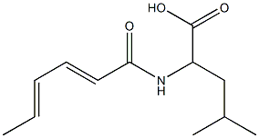 2-[(2E,4E)-hexa-2,4-dienoylamino]-4-methylpentanoic acid Structure