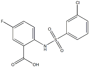  2-[(3-chlorobenzene)sulfonamido]-5-fluorobenzoic acid