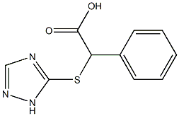 2-phenyl-2-(1H-1,2,4-triazol-5-ylsulfanyl)acetic acid,,结构式