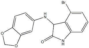 3-(2H-1,3-benzodioxol-5-ylamino)-4-bromo-2,3-dihydro-1H-indol-2-one Structure