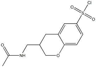 3-(acetamidomethyl)-3,4-dihydro-2H-1-benzopyran-6-sulfonyl chloride Structure