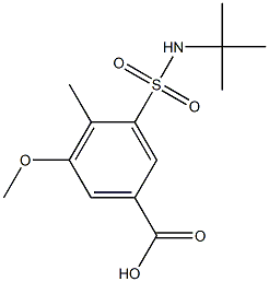 3-[(tert-butylamino)sulfonyl]-5-methoxy-4-methylbenzoic acid 化学構造式