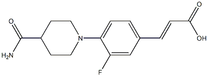 3-[4-(4-carbamoylpiperidin-1-yl)-3-fluorophenyl]prop-2-enoic acid Structure