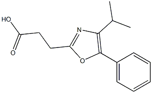 3-[5-phenyl-4-(propan-2-yl)-1,3-oxazol-2-yl]propanoic acid Struktur