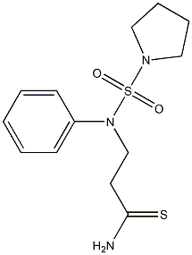3-[phenyl(pyrrolidine-1-sulfonyl)amino]propanethioamide Structure
