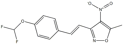 3-{(E)-2-[4-(difluoromethoxy)phenyl]vinyl}-5-methyl-4-nitroisoxazole Structure