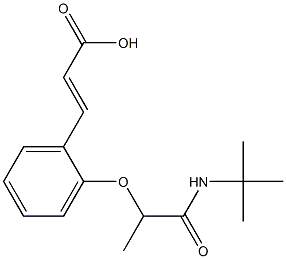 3-{2-[1-(tert-butylcarbamoyl)ethoxy]phenyl}prop-2-enoic acid 化学構造式