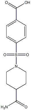 4-[(4-carbamoylpiperidine-1-)sulfonyl]benzoic acid Structure