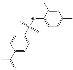 4-acetyl-N-(2-fluoro-4-methylphenyl)benzene-1-sulfonamide Structure