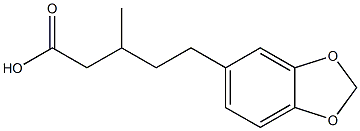 5-(2H-1,3-benzodioxol-5-yl)-3-methylpentanoic acid Structure