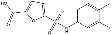 5-[(3-fluoro-4-methylphenyl)sulfamoyl]furan-2-carboxylic acid Struktur