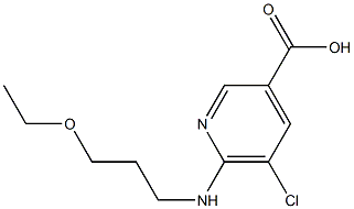 5-chloro-6-[(3-ethoxypropyl)amino]pyridine-3-carboxylic acid,,结构式