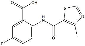 5-fluoro-2-{[(4-methyl-1,3-thiazol-5-yl)carbonyl]amino}benzoic acid 化学構造式