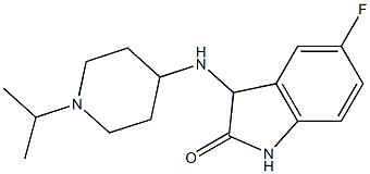 5-fluoro-3-{[1-(propan-2-yl)piperidin-4-yl]amino}-2,3-dihydro-1H-indol-2-one Struktur