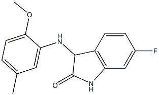 6-fluoro-3-[(2-methoxy-5-methylphenyl)amino]-2,3-dihydro-1H-indol-2-one 结构式