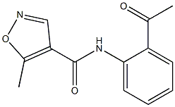 N-(2-acetylphenyl)-5-methylisoxazole-4-carboxamide 化学構造式