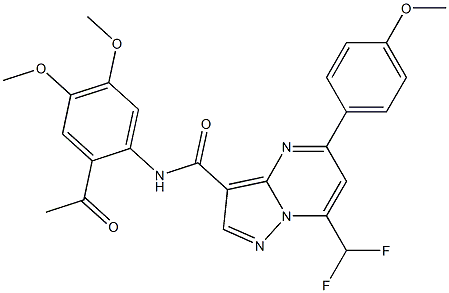 N-(2-acetyl-4,5-dimethoxyphenyl)-7-(difluoromethyl)-5-(4-methoxyphenyl)pyrazolo[1,5-a]pyrimidine-3-carboxamide|
