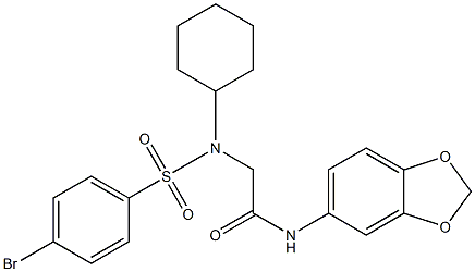 N-(1,3-benzodioxol-5-yl)-2-[[(4-bromophenyl)sulfonyl](cyclohexyl)amino]acetamide