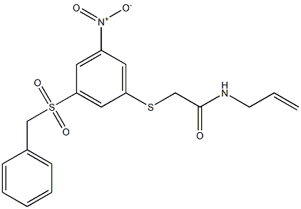 N-allyl-2-({3-(benzylsulfonyl)-5-nitrophenyl}sulfanyl)acetamide Structure