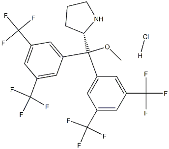 (S)-2-{Bis[3,5-bis(trifluoromethyl)phenyl]methoxy-methyl}pyrrolidine  hydrochloride Struktur