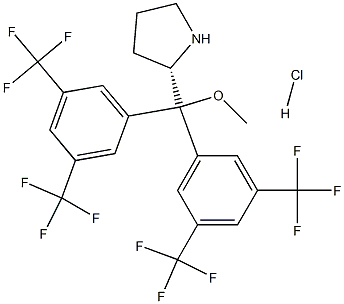 (S)-2-{Bis[3,5-bis(trifluoromethyl)phenyl]methoxy-methyl}pyrrolidine  hydrochloride 结构式