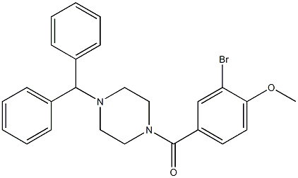 (4-benzhydryl-1-piperazinyl)(3-bromo-4-methoxyphenyl)methanone 结构式
