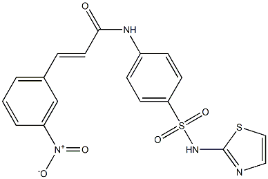 (E)-3-(3-nitrophenyl)-N-{4-[(1,3-thiazol-2-ylamino)sulfonyl]phenyl}-2-propenamide 化学構造式