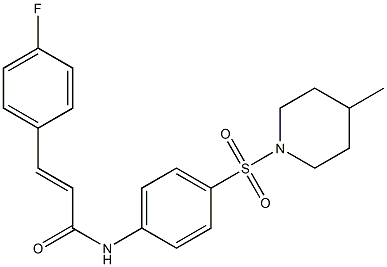 (E)-3-(4-fluorophenyl)-N-{4-[(4-methyl-1-piperidinyl)sulfonyl]phenyl}-2-propenamide Struktur